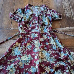 Vintage JCPenney Mahogany Floral Dress